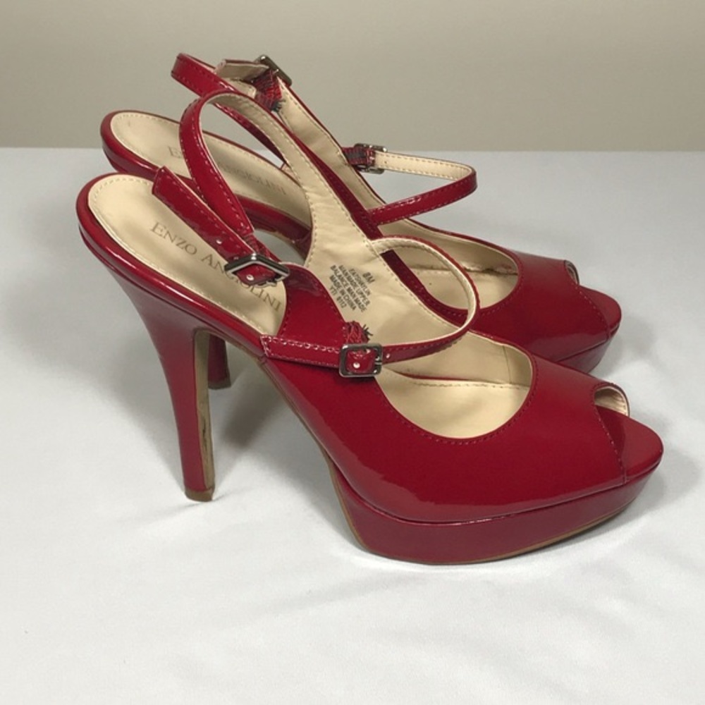 Enzo Angiolini Red Platform Heels β€οΈ π - Picture 1 of 12